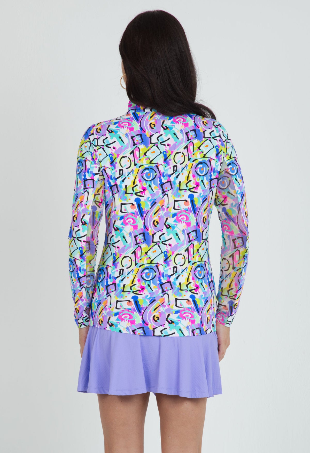 Calli Print Long Sleeve Mock Neck Top ¨C 10762