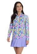 Calli Print Long Sleeve Mock Neck Top ¨C 10762
