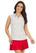 Paulina Print Sleeveless Polo ¨C 14547